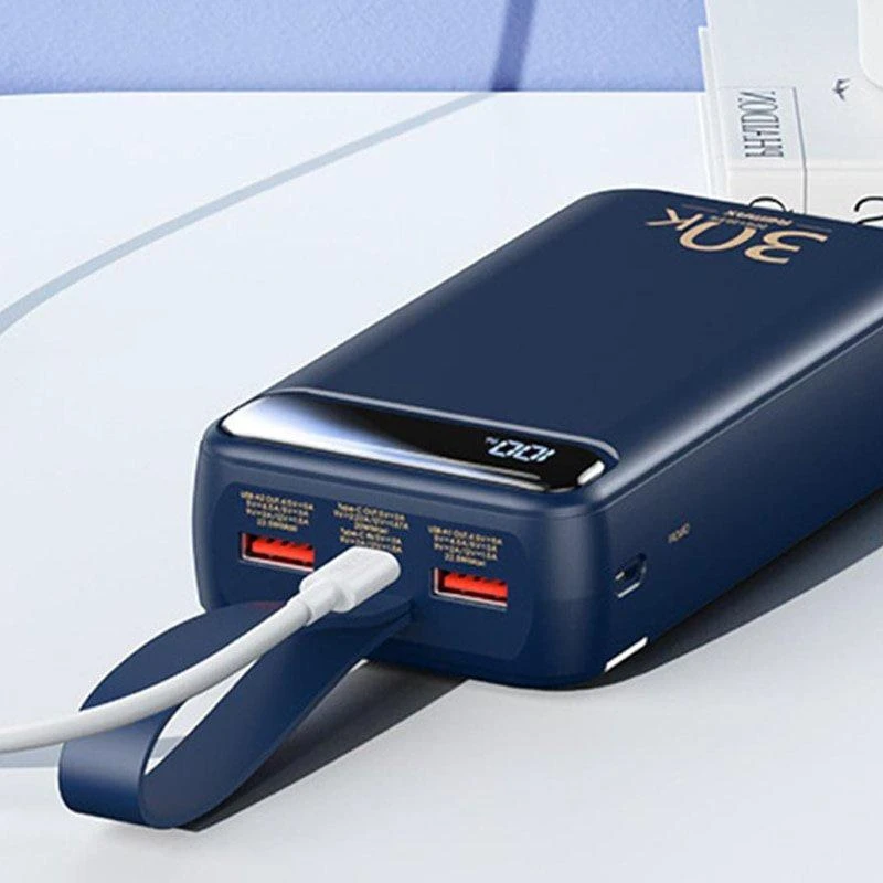 Powerbank 22,5W 30000mAh PD + QC Remax Bole Series mėlynos spalvos