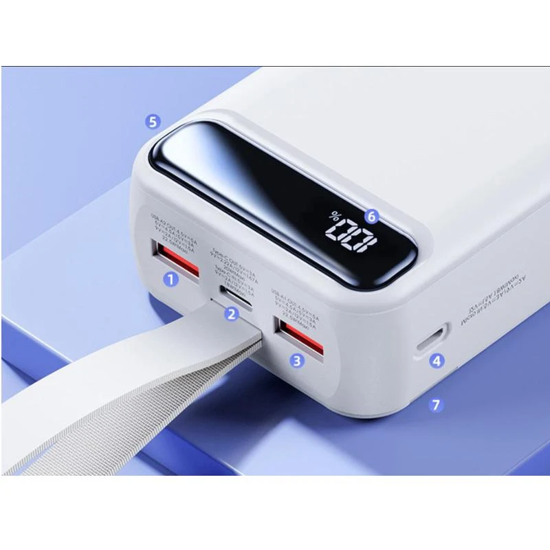 Powerbank 22,5W 30000mAh PD + QC Remax Bole Series mėlynos spalvos