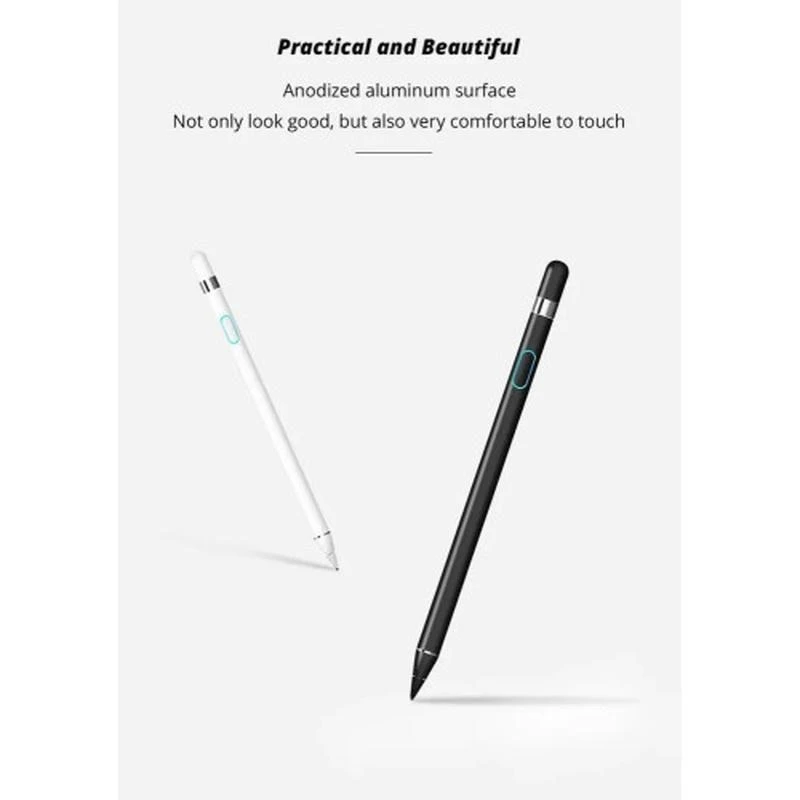 Riff Active Superfine NIB Stylus Pen įkraunamas su didelio jautrumo 1,4 mm Superfine Android / iOS Juodas