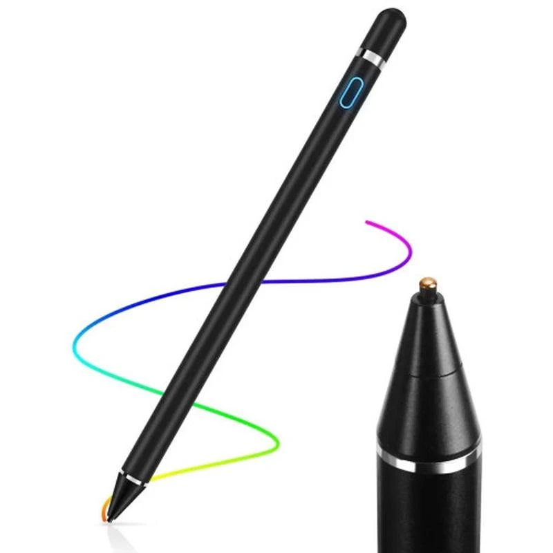Riff Active Superfine NIB Stylus Pen įkraunamas su didelio jautrumo 1,4 mm Superfine Android / iOS Juodas