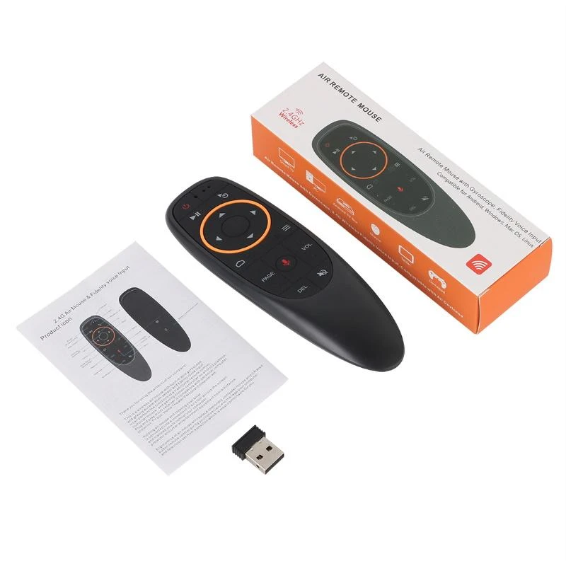 „Riff G10s“ universalus išmanusis televizorius – kompiuteris – „Android TV“ belaidis / IR nuotolinis balso asistentas ir juodas giroskopas