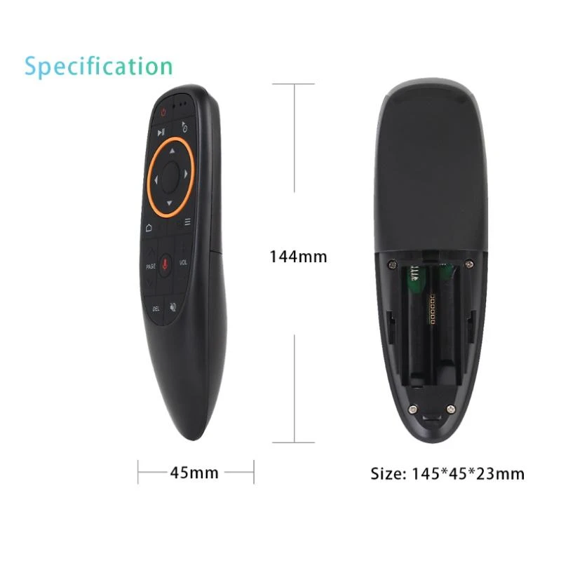 „Riff G10s“ universalus išmanusis televizorius – kompiuteris – „Android TV“ belaidis / IR nuotolinis balso asistentas ir juodas giroskopas