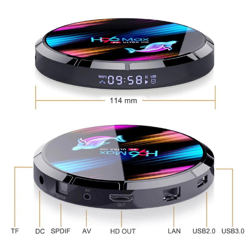 Vaizdo grotuvas Multimedijos grotuvas Riff Riff H96 32GB 4K Multimedia grotuvas Smart TV Box 4GB +64GB Android 9.0 Wi-Fi / BT Amlogic S905 Juodas