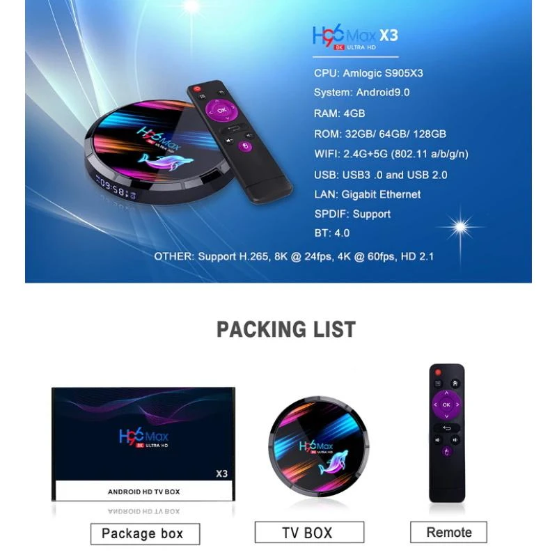 Vaizdo grotuvas Riff Multimedijos grotuvas Transcend Smart TV Amlogic S905 X3 4Gb + 64Gb
