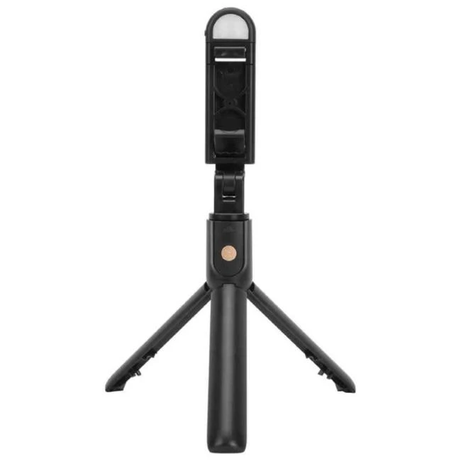 Riff K10-S Universali belaidė asmenukių lazda (išplėsti 70 cm) su trikoju / veidrodžiu / LED lempute / užrakto mygtuku juoda