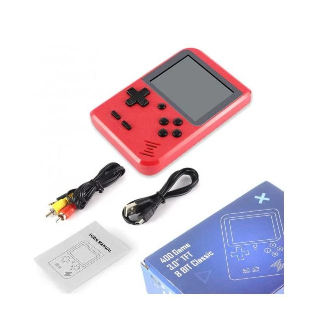 Žaidimų konsolė Riff Retro mini Sup Game (3" LCD) su 400 žaidimų, Juoda