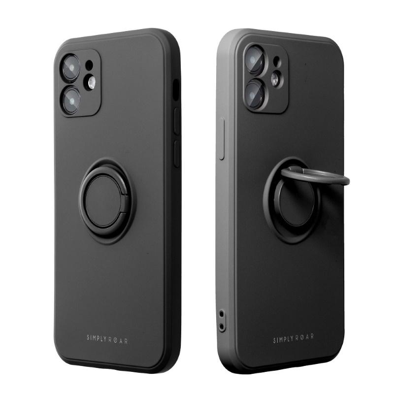 iLike Roar Finger Ring Mat silikoninis nugaros dėklas su automobilio laikiklio magnetu Samsung Galaxy A23 5G (A236U) juodas