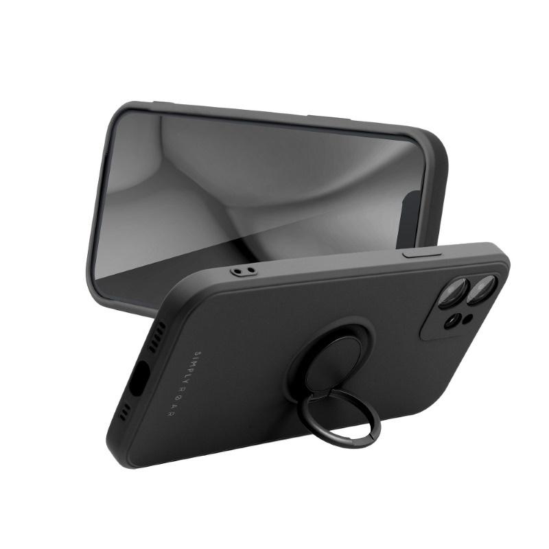 iLike Roar Finger Ring Mat silikoninis nugaros dėklas su automobilio laikiklio magnetu Samsung Galaxy A23 5G (A236U) juodas