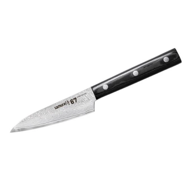 Samura DAMASCUS 67 Universalus virtuvinis peilis 3,9"/98mm iš AUS 10 Damasko plieno 61 HRC (67 sluoksniai)