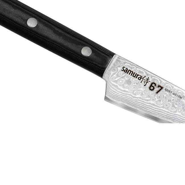 Samura DAMASCUS 67 Universalus virtuvinis peilis 3,9"/98mm iš AUS 10 Damasko plieno 61 HRC (67 sluoksniai)