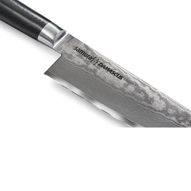 Samura DAMASCUS universalus virtuvės šefo peilis 240 mm iš AUS 10 Damasko plieno 61 HRC (67 sluoksniai)