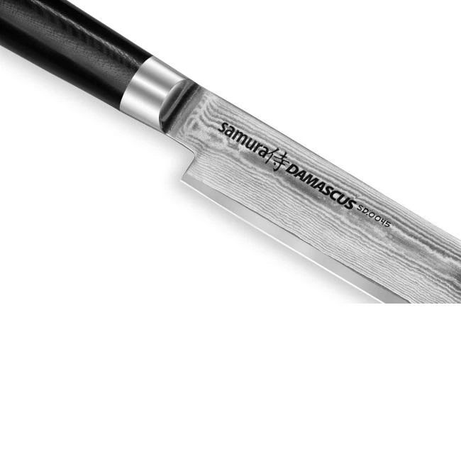 Samura DAMASCUS Universalus virtuvės pjaustymo peilis 230 mm iš AUS 10 Damasko plieno 61 HRC (67 sluoksniai)
