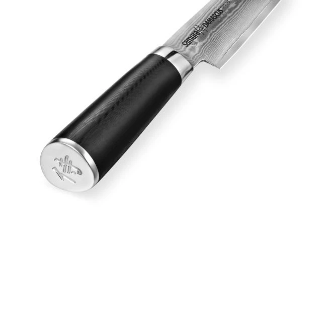 Samura DAMASCUS Universalus virtuvės pjaustymo peilis 230 mm iš AUS 10 Damasko plieno 61 HRC (67 sluoksniai)