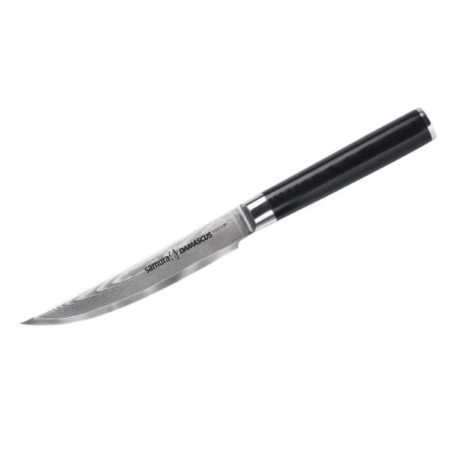 Samura DAMASCUS universalus virtuvės kepsnių peilis 125 mm iš AUS 10 Damasko plieno 61 HRC (67 sluoksniai)