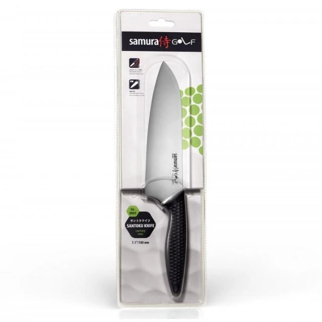 Samura Golf universalus virtuvės Santoku peilis 180mm iš AUS 8 Japoniškas plienas 58 HRC