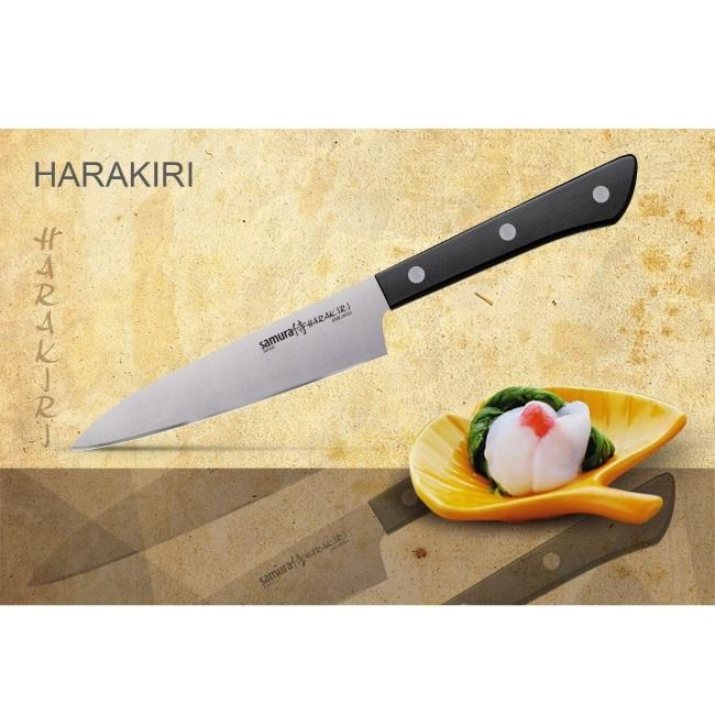 Samura HARAKIRI universalus virtuvinis peilis 4,7"/120mm 58 HRC su juoda rankena