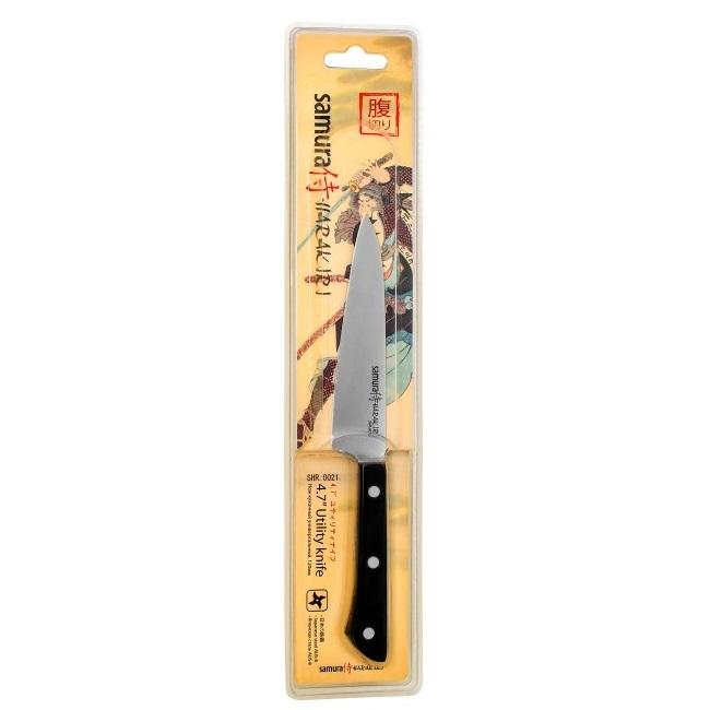 Samura HARAKIRI universalus virtuvinis peilis 4,7"/120mm 58 HRC su juoda rankena