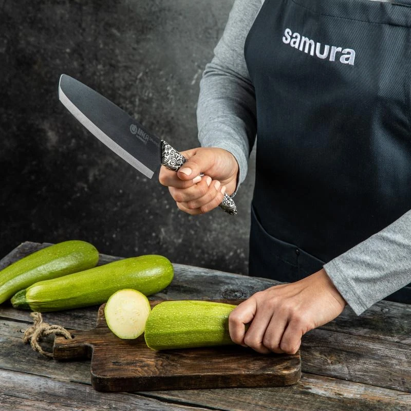 Sia Samura Latvija Keraminis Peilis nakiri 16,5cm „INCA" juodas