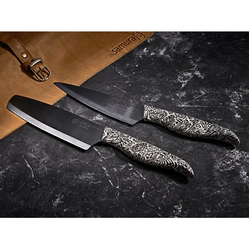 Sia Samura Latvija Keraminis Peilis nakiri 16,5cm „INCA" juodas