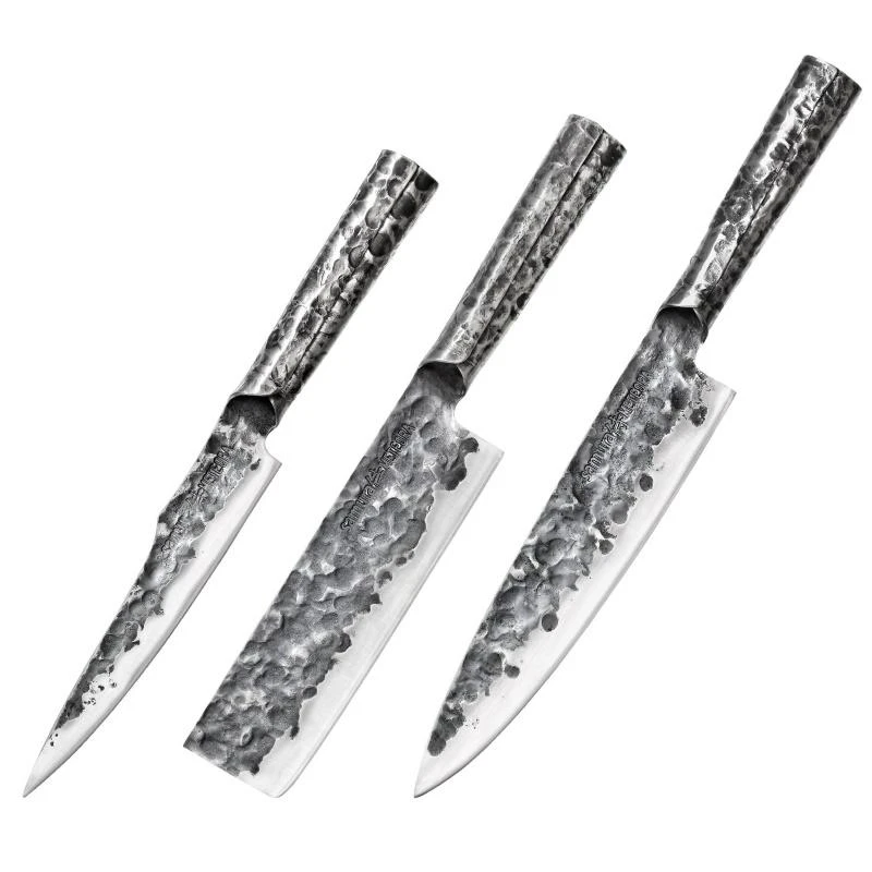 Samura Meteora 3 virtuvinių peilių rinkinys Universal 175mm nakiri 171mm chef's 209mm AUS-10 HRC 59