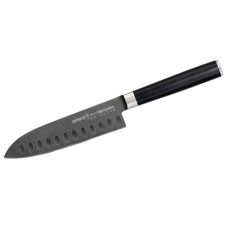 Samura MO-V Stonewash Santoku 5.4''/138mm. 59HRC. iš AUS 8 Japoniškas plienas 59 HRC
