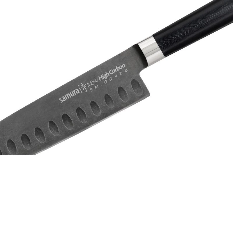 Samura MO-V Stonewash Santoku 5.4''/138mm. 59HRC. iš AUS 8 Japoniškas plienas 59 HRC