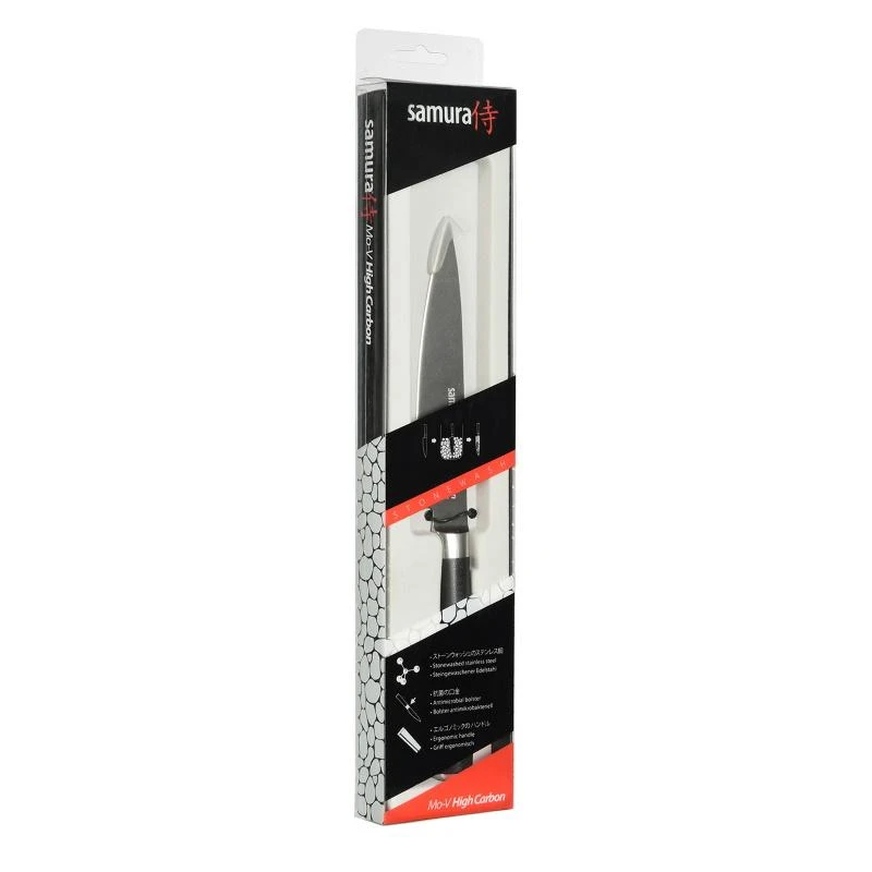 Samura MO-V Stonewash Univesal peilis 5,0''/125 mm iš AUS 8 japoniško plieno 59 HRC