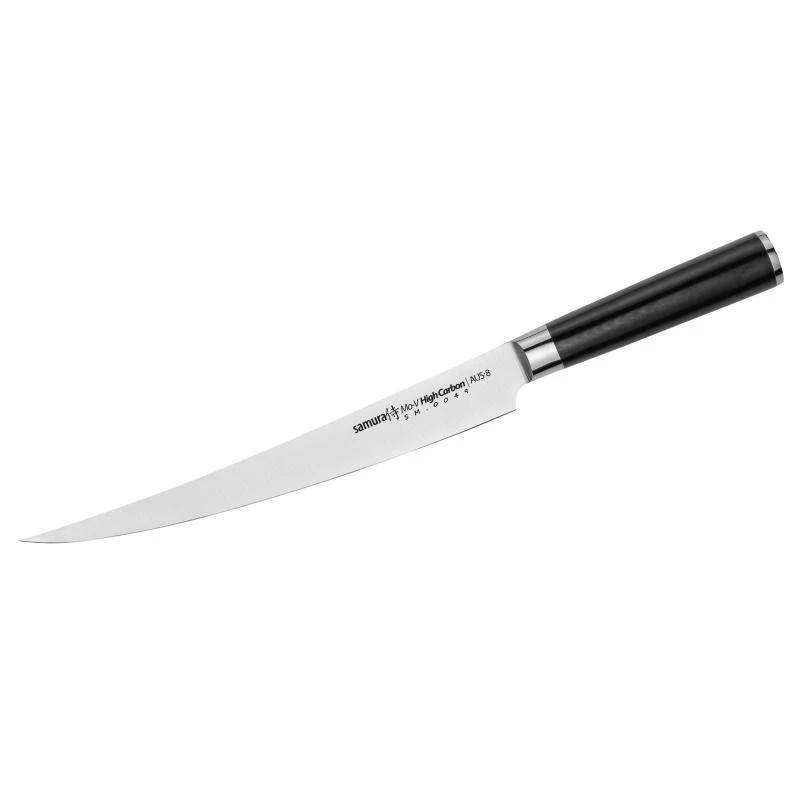 Samura MO-V virtuvės universalus ilgas pjaustymo peilis 251 mm iš AUS 8 japoniško plieno 59 HRC