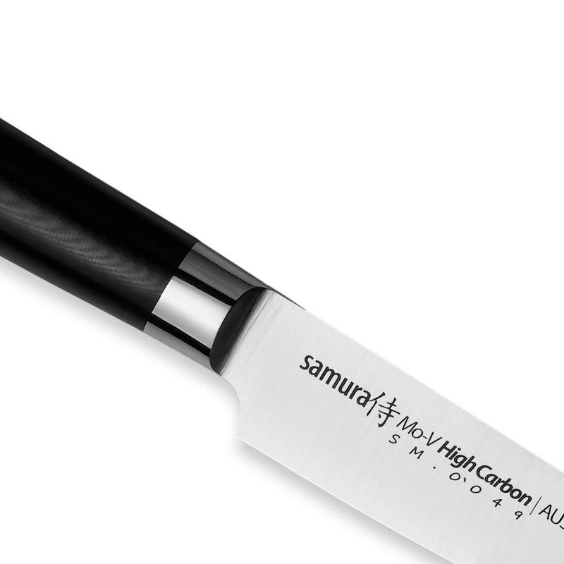 Samura MO-V virtuvės universalus ilgas pjaustymo peilis 251 mm iš AUS 8 japoniško plieno 59 HRC