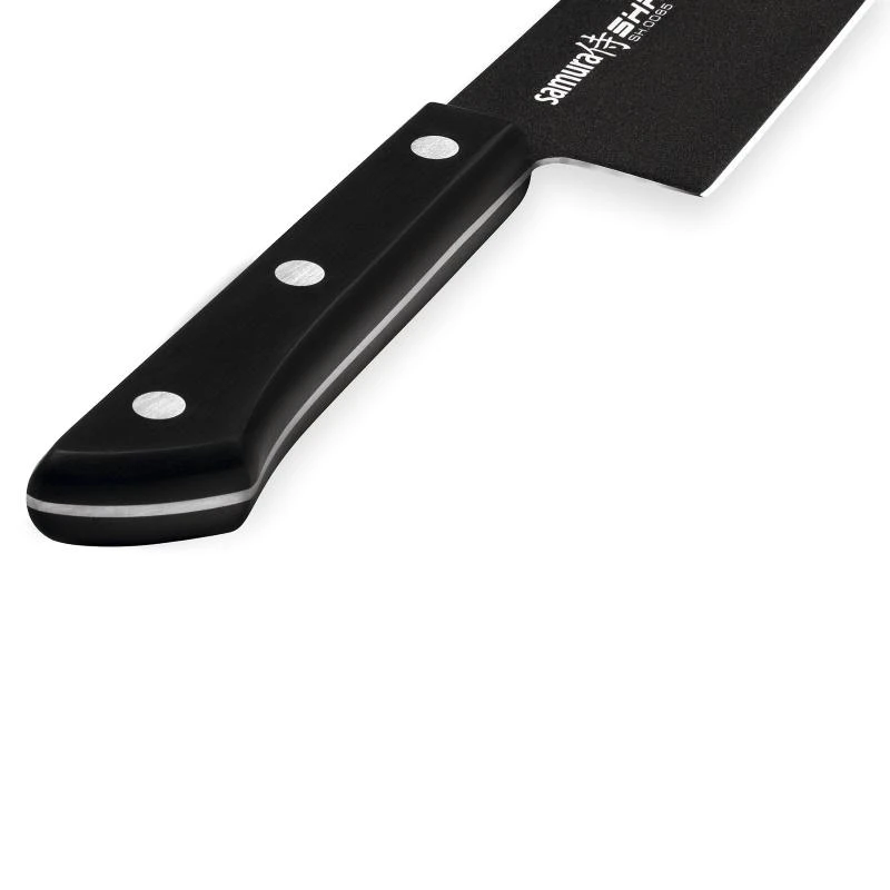 Samura Shadow rinkinys iš 2 virtuvinių peilių 208mm ir 120mm AUS-8 neprilimpančia tamsia danga 58 HRC