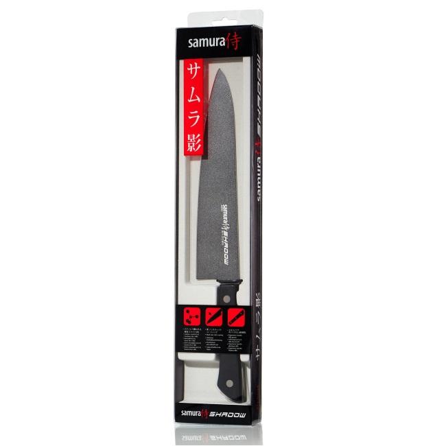 Samura SHADOW Universalus šefo peilis su juoda nepridegančia danga 8,2"/208mm iš AUS 8 japoniško plieno 59 HRC