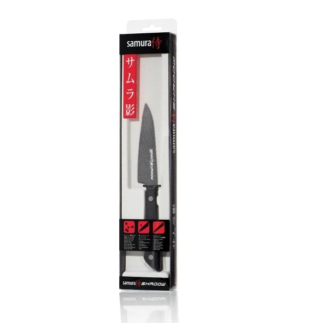 Samura SHADOW Universalus peilis su juoda nepridegančia danga 4,0"/99mm iš AUS 8 Japoniško plieno 59 HRC