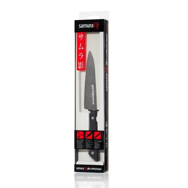 Samura SHADOW Universalus peilis su juoda nepridegančia danga 4,7"/120mm iš AUS 8 Japoniško plieno 59 HRC
