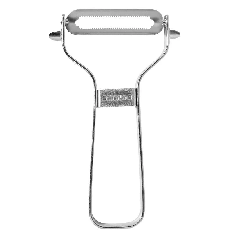 Samura Sharp & Effortless metalinis daržovių skustuvas su dantytais 61 mm peiliais iš japoniško plieno sidabro