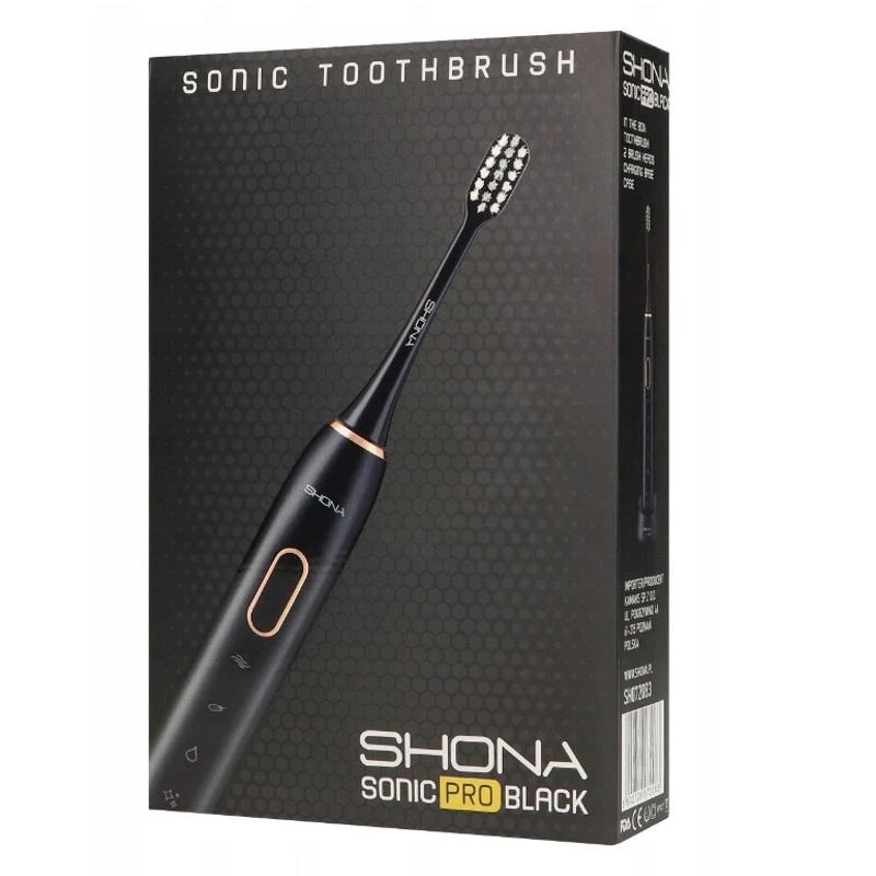 Dantų šepetėlis Shona Sonic PRO Juodas