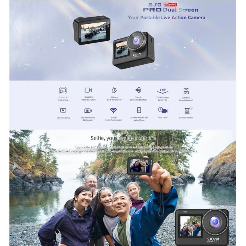 Veiksmo SJCAM SJ10 Pro Dual Screen kamera