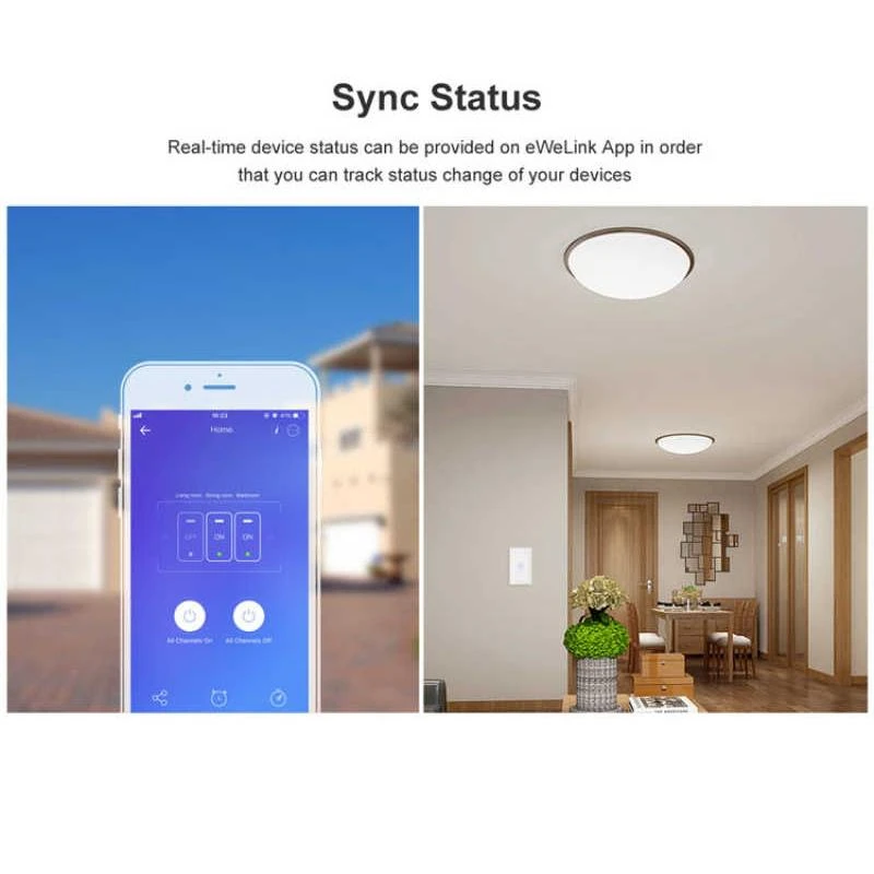 Išmanusis jungiklis WiFi + RF 433 Sonoff T2 EU TX - 1 kanalas