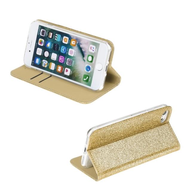 TakeMe 3D-Crystal Shine Magnetic Fix Book Dėklas, skirtas Samsung Galaxy S21 (G991B) Gold