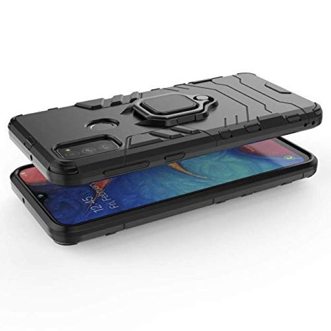 Pferd TakeMe Armor Stand Back Dėklas / piršto žiedas / automobilio laikiklio magnetas, skirtas Samsung Galaxy A32 (A326) 5G Juodas