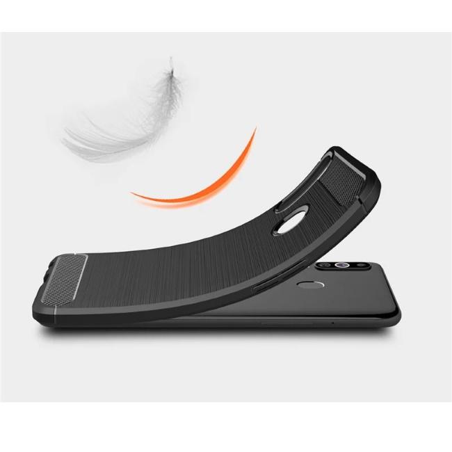 Pferd TakeMe CARBON efekto TPU itin plonas galinio dangtelio dėklas, skirtas Samsung Galaxy A20s (A207F) juodas