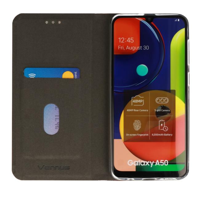 TakeMe Fabric serijos Smart Magnetic Fix Book dėklas skirtas Samsung Galaxy M31s (M317F), juodas