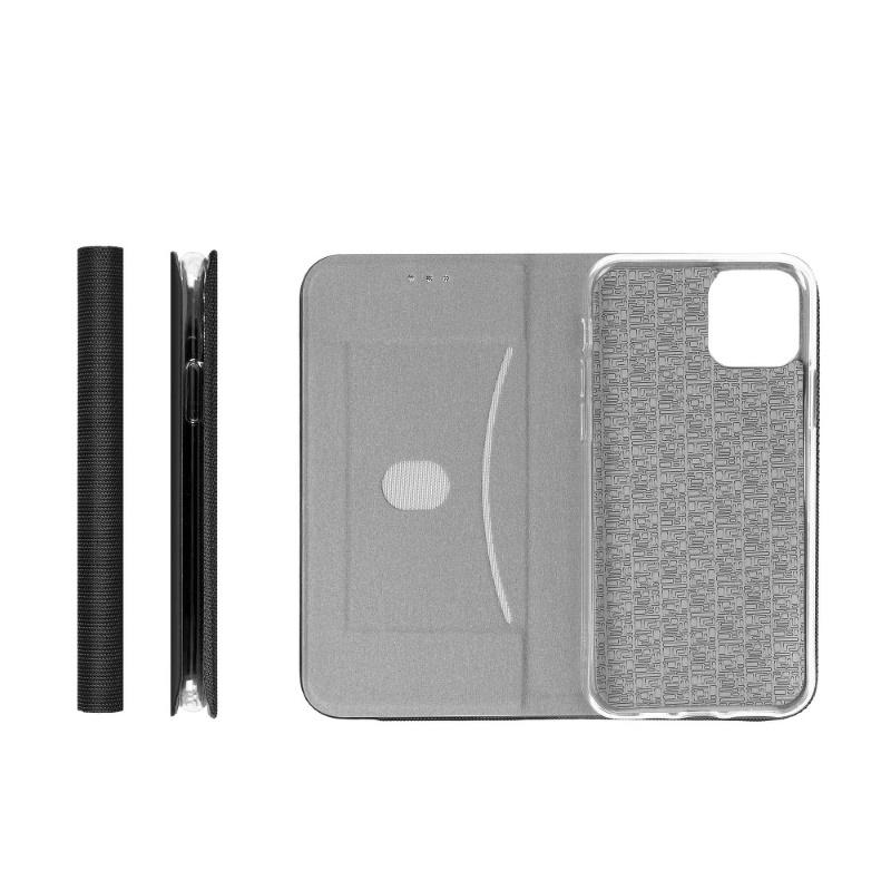 TakeMe Fabric serijos Smart Magnetic Fix Book dėklas skirtas Samsung Galaxy M31s (M317F), juodas