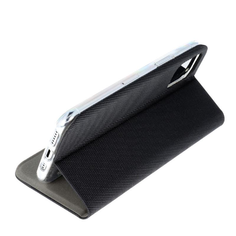 TakeMe Fabric serijos Smart Magnetic Fix Book dėklas skirtas Samsung Galaxy M31s (M317F), juodas