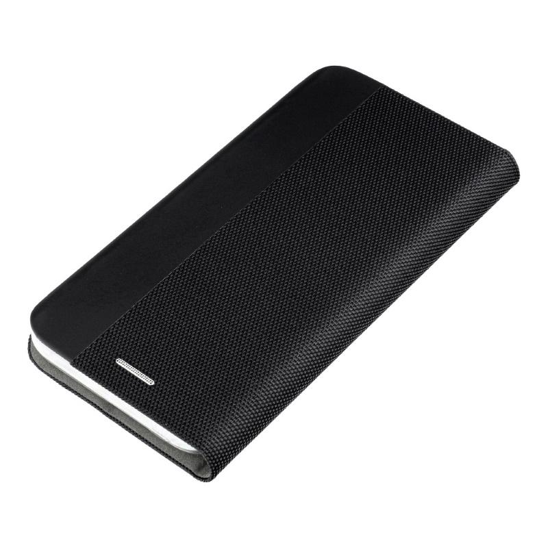TakeMe Fabric serijos Smart Magnetic Fix Book dėklas skirtas Samsung Galaxy M31s (M317F), juodas