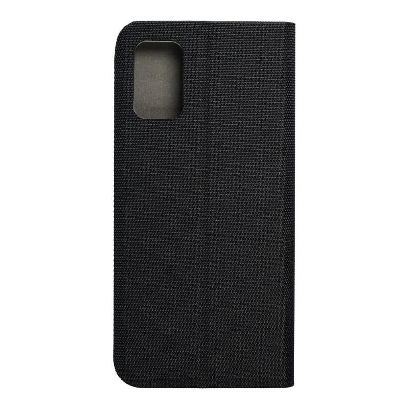 TakeMe Fabric serijos Smart Magnetic Fix Book dėklas skirtas Samsung Galaxy M31s (M317F), juodas