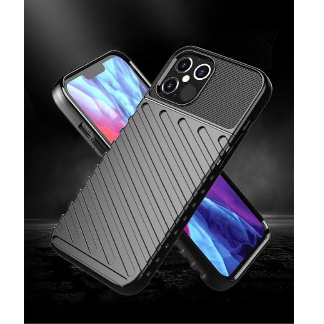 TakeMe Thunder TPU itin plonas galinio dangtelio dėklas, skirtas Apple iPhone 12 Pro Max Juodas