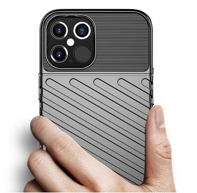 TakeMe Thunder TPU itin plonas galinio dangtelio dėklas, skirtas Apple iPhone 12 Pro Max Tamsiai žalias