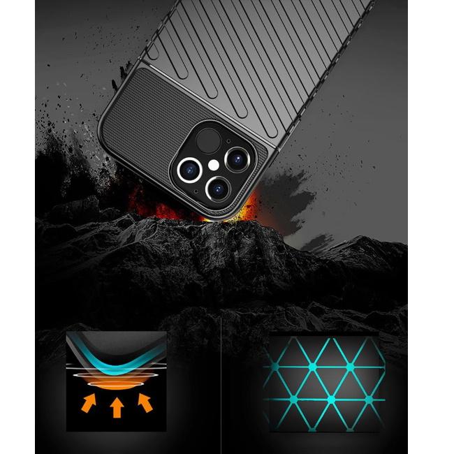 TakeMe Thunder TPU itin plonas galinio dangtelio dėklas, skirtas Apple iPhone 12 Pro Max Juodas