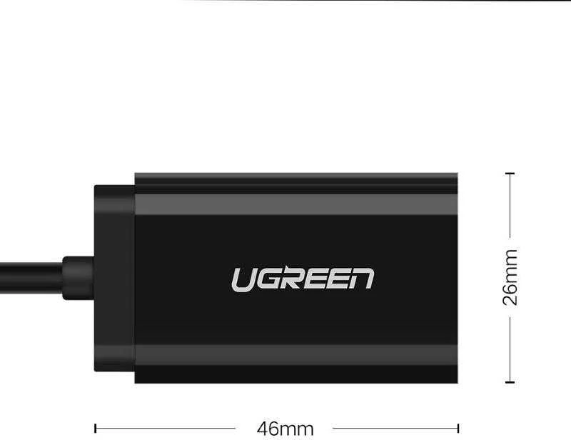 Išorinis USB garso adapteris UGREEN 15cm - Juoda