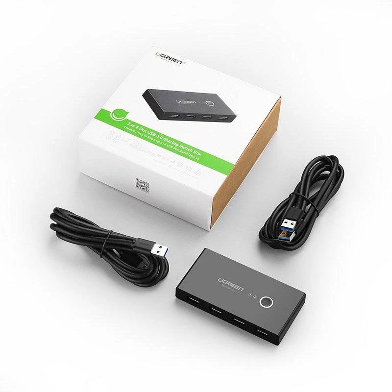 USB jungiklis KVM USB 2x4 UGREEN USB 2.0